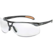 Uvex® Protege Safety Glasses, Black Frame, Clear HS Lens