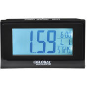 6-1/3"W Digital Alarm Clock, Indoor Temperature and Humidity Display