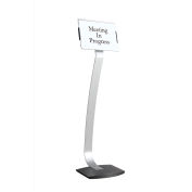 MasterVision Contemporary Sign Stand, Silver/Black, 8" x 42"