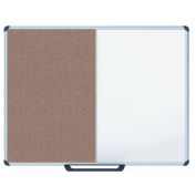 MasterVision Combo Dry Erase/Cork Bulletin Board, 36" x 24", Aluminum Frame