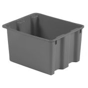 LewisBins Polylewton Polyethylene Tote, Gray, 19-1/2 X13X12-3/8"