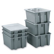 Rubbermaid Palletote Box, 1.3 Cap. Cu. Ft., Gray