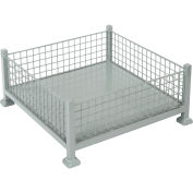 Mini-Bulk Container with Wire Mesh Sides, 38x38x16, 2600 Lb Capacity