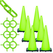 Mr. Chain 93214-6  Traffic Cone & Chain Kit - Safety Green