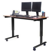 Luxor Electric Adjustable Standing Desk, Black Frame/Dark Walnut Top, 59"L x 29"W x 29 to 45"H