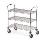 Metro Three-Shelf Wire Carts, 48"W x 24"D x 39-1/2"H