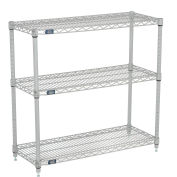 Nexel 798794 Nexel (3) Shelf Media Stand Silver Epoxy, 72 x 14
