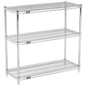 Global Industrial (3) Shelf Media Stand, Chrome, 60 x 14