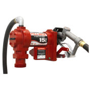DC Fuel Transfer Pump w/20" Steel Telescoping Suction Pipe, 15 GPM, 2" Bung Mount
