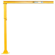 Contrx Medium Duty Floor Mounted Jib Crane, 10' Under Beam Height, 500 Lb. Capacity, 10' Span