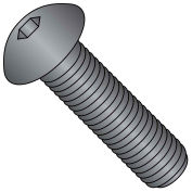 Button Socket Cap Screw, 10-24 x 1/4", Steel, Black Oxide, FT, UNC, 100 Pack