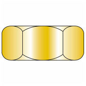 Finished Hex Nut, 1/2-13, Carbon Steel, Zinc Yellow, UNC, Grade 8, 100 Pack
