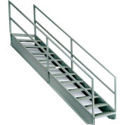 EGA IS42-36KD Steel Industrial Stairway 5-Step, 36" Wide Grip Strut, Gray, 500 lb. Capacity