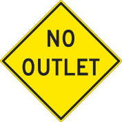 NMC Traffic Sign, No Outlet Sign, 30" X 30", Yellow, TM269K