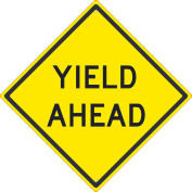 NMC Traffic Sign, Yield Ahead Sign, 24" x 24", Yellow, TM610K