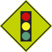 NMC Traffic Sign, Intersection Traffic Light (Graphic), 30" X 30", Yellow, TM612DG