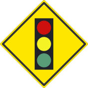 NMC Traffic Sign, IntersectionTraffic Light (Graphic), 24" x 24", Yellow, TM612K