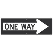 NMC Traffic Sign, One Way Arrow Right, 12" X 36", White, TM509J