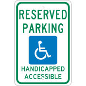 NMC Traffic Sign, Reserved Parking Van Accessible, 18" X 12", White, TM197J