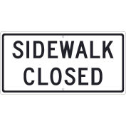 NMC Traffic Sign, Sidewalk Closed, 12" X 24", White, TM516J