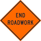 NMC Traffic Sign, End Roadwork Sign, 30" X 30", Orange, TM191K