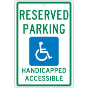 NMC Traffic Sign, Reserved Parking Van Accessible, 18" X 12", White, TM197H