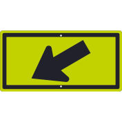 NMC Traffic Sign, Diagonal Arrow Down (Graphic), 12" X 24", Yellow, TM607DG