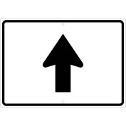 NMC Traffic Sign, Aux Straight Arrow, 15" X 21", White, TM506K