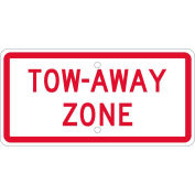 NMC Traffic Sign, Tow-Away Zone, 6" X 12", White, TMA55H