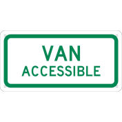 NMC Traffic Sign, Van Accessible, 6" X 12", White, TMAS11G
