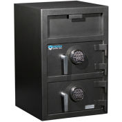 Protex Large Dual-Door Front Loading Depository Safe With Electronic Lock, 20"x20"x30", Gray