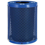Thermoplastic Mesh Recycling Receptacle w/Flat Lid, 32 Gallon, Blue