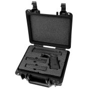 Pistol Case With Glock Inserts & Lock, Watertight, 10-11/16x9-3/4x4-13/16 Black
