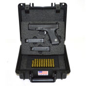 Pistol Case With Glock Inserts, Watertight, 10-11/16"x9-3/4"x4-13/16" Black