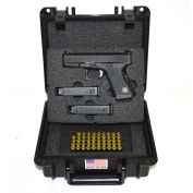 Pistol Case With Glock Inserts & Lock, Watertight, 10-11/16x9-3/4x4-13/16 Black