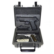 Multifit™ Dual Pistol Case, Watertight, 10-11/16"x9-3/4"x4-13/16" Gray