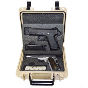 Multifit™ Dual Pistol Case, Watertight, 10-11/16"x9-3/4"x4-13/16" Tan