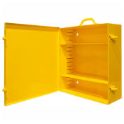 Durham 534AV-50 Wall Mount Portable Spill Control Cabinet, 15"W x 5-9/16"D x 16-5/32"H, Yellow