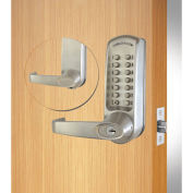 Codelocks Mechanical Lockset w/Grade 1 Cylindrical Chassis, CL615IC, EZ Code Change, Brushed Steel