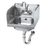 Krowne 16" Wide Hand Sink with Side Splashes and P-Trap with Overflow, HS-5