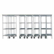 Nexel 7 Unit SPACE TRAC Storage Shelving, 14 Ft. Long, Poly-Z-Brite, 48"W x 18"D x 74"H