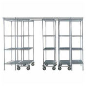 Nexel 5 Unit SPACE TRAC Storage Shelving, 14 Ft. Long, Poly-Z-Brite, 48"W x 24"D x 86"H