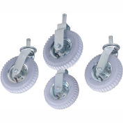 Nexel 8" (2) Rigid, (2) Swivel Stem Pneumatic Casters, 4/Pk