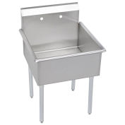 Elkay 1 Compartment Professional Grade Commercial Kitchen Stainless Steel Sink, 24"W x 24"L x 12"D