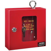 Emergency Key Box, Keyed Alike, Red, 6-1/4"Wx2"Dx6-7/8"H