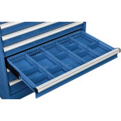 2-4/5"H Metal Divider Kit, For Modular Drawer Cabinet 4"Hx36"Wx24"D, Blue