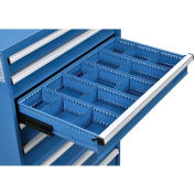 Dividers for 5"H Drawer of Modular Drawer Cabinet 36"Wx24"D, Blue