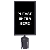 "PLEASE ENTER HERE" Queue Sign, Double Sided, 7" x 11"