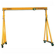 Caldwell K90-3-10/10, Adjustable Steel Gantry, 3 Ton Cap, 10' Ht, 4-Steel Swivel Casters, 10' Span