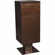 dVault Deposit Vault Mailbox and Parcel Drop with Pedestal, Rear Access, Copper Vein